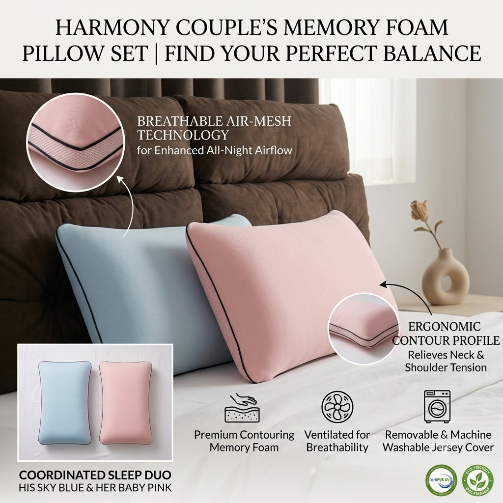 Couple Memory Foam Pillow Set