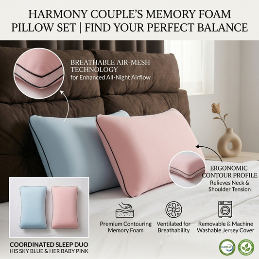Couple Memory Foam Pillow Set